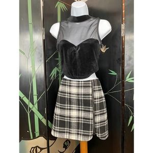 Hollister Mini Plaid Wool Skirt